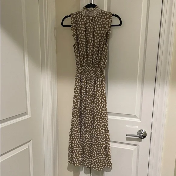 J.Crew Polka Dot Sleeveless Dress - Brown and White - Picture 1 of 4